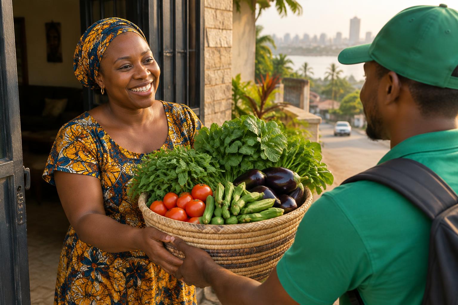 Livraison d'un panier de légumes frais à domicile